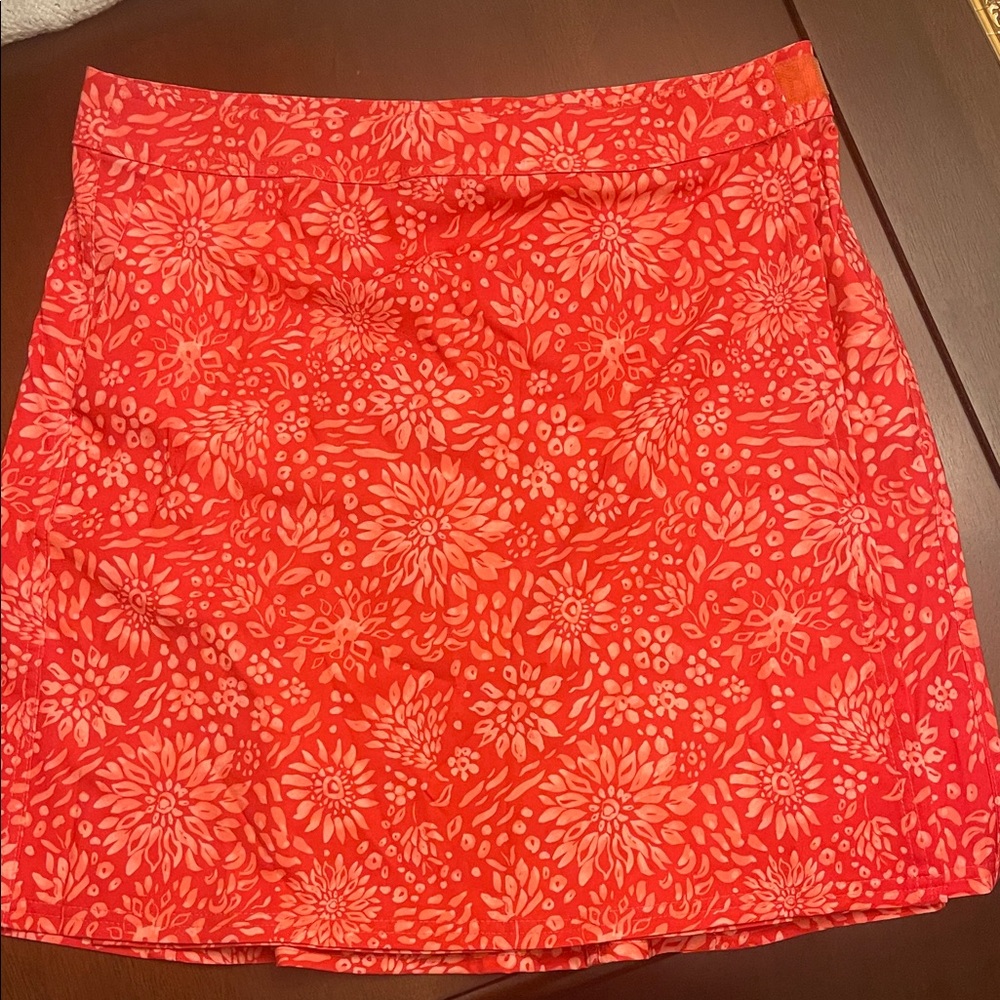 Ripskirt Women's Medium  Length 2 Dahlia Teaberry Orange Swim Skirt Beach